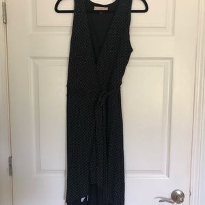 Black and White Polka Dot Wrap Dress
